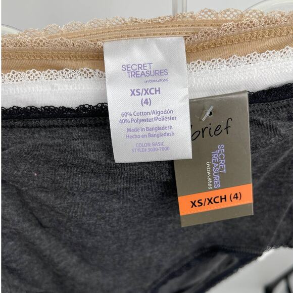 Secret Treasures Womens 3 pack Briefs Panties Underwear NEW Size XS (4) - Picture 5 of 7